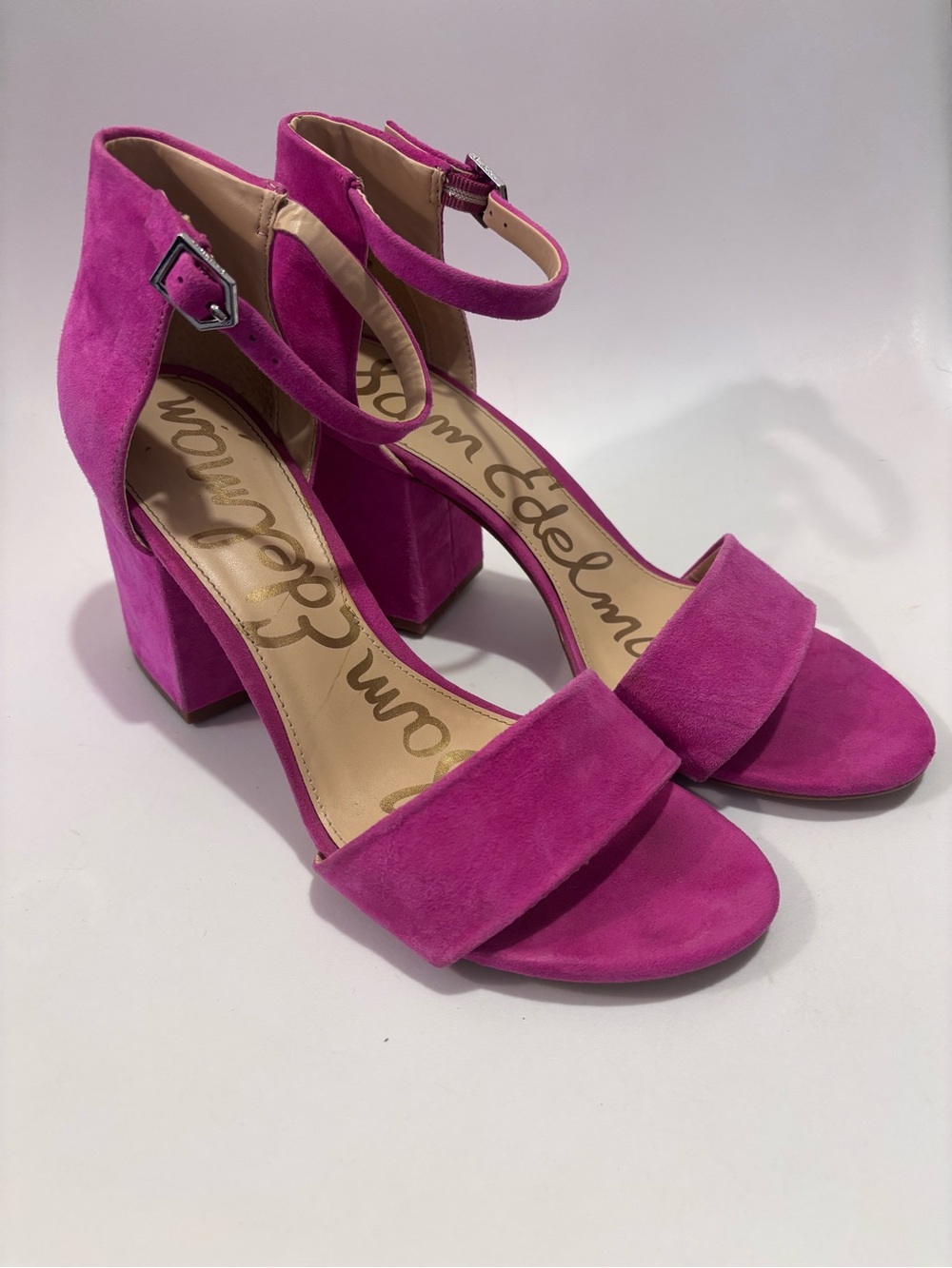 Sam Edelman Hot Pink Block Heels Wedding Guest Size 10